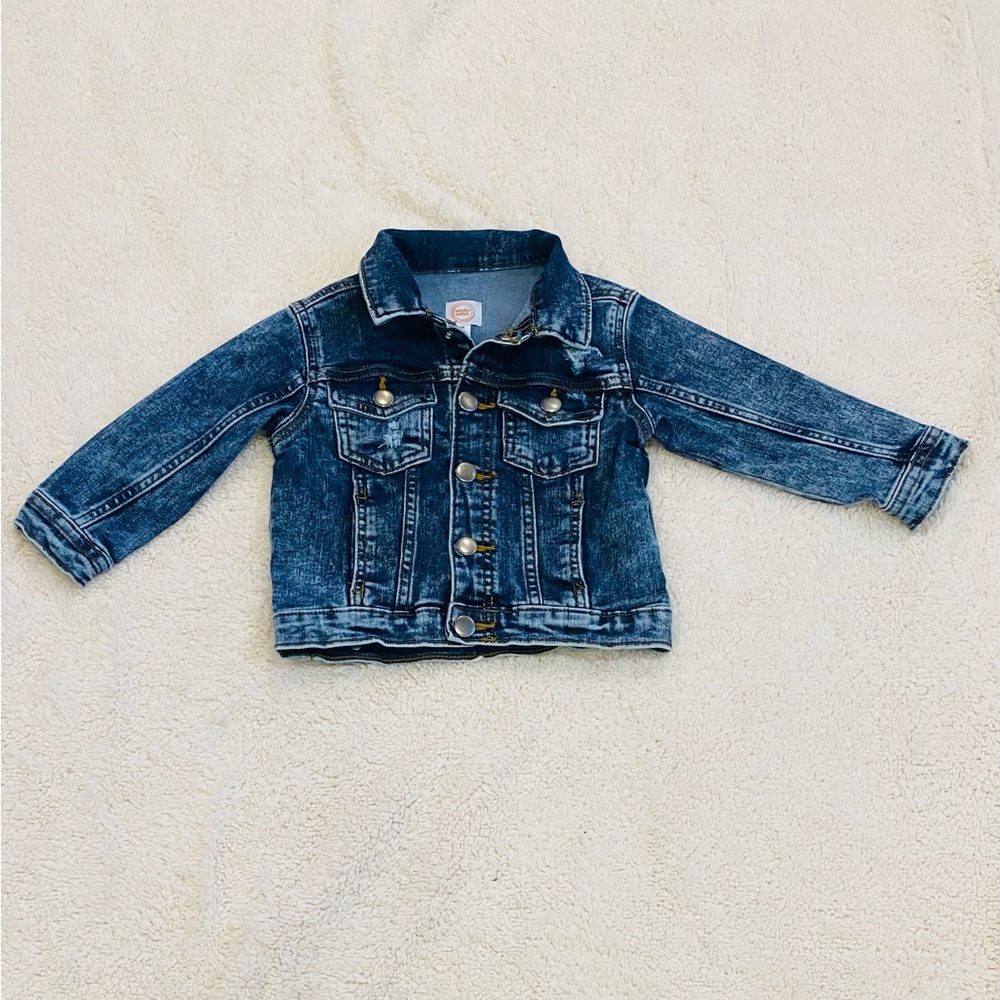 NWOT Wonder Nation Distress Dark Blue Acid Wash Jean Jacket for Kids